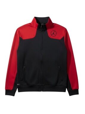 Nike Air Jordan Track Jacket Youth Black Red Jumpman Zip L 16/18